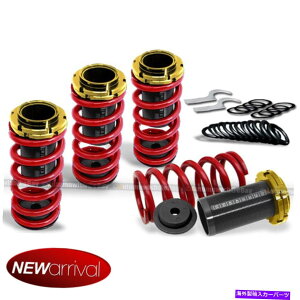 海外製 エアロパーツ フィット88-00シビックEG EK/DC低下ブラックスケーリングサスペンションコイルオーバーレッドスプリング Fit 88-00 Civic EG EK/DC Lowering Black Scaled Suspension Coilover Red Spring