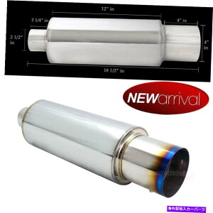 CO GAp[c ȉΏɃtBbggߗn4 "`bvN`bv2.5"}t[rC⏕TCT[ Fit Envoy Weld On Flat Burn 4" Tip Chrome Tip 2.5" Muffler Exhaust Adj Silencer