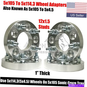 wheel adapter 4PC 5x105?5x114.3i5x4.5jzC[A_v^[1 "̃\jbNN[YgbNXɃtBbg 4Pc 5x105 To 5x114.3 (5x4.5) Wheel Adapters 1" Thick Fits Sonic Cruze Trax