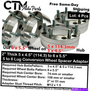 wheel adapter 4x 2 "5x4.5i5x115j6x5.5ϊzC[A_v^[Xy[T[tBbg1/2-20 4x 2" Thick 5x4.5(5x115) to 6x5.5 Conversion Wheel Adapter Spacer Fit 1/2-20 Car