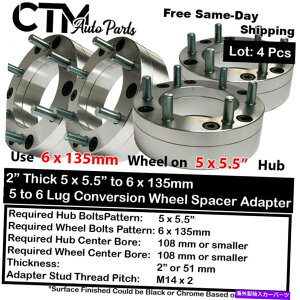 wheel adapter 4x 2 "5x5.5?6x135 108mm{AϊzC[Xy[T[A_v^[tBbg1/2-20X^bh 4x 2" 5x5.5 to 6x135 108mm Bore Conversion Wheel Spacer Adapter Fit 1/2-20 Stud