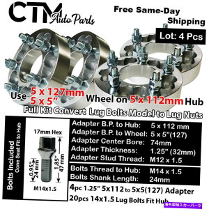 wheel adapter 4pcs 1.25 ����5x112mm����5x5�i5x127mm�j�z�C�[���X�y�[�T�[�A�_�v�^�[�L�b�gfor VW�Ȃ� 4Pcs 1.25 THICK 5x112mm TO 5x5(5x127mm) WHEEL SPACER ADAPTER KIT FOR VW&MORE�y���s�A���i�z