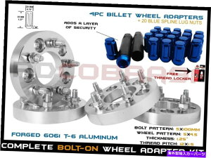 wheel adapter 4 PCbϊzC[A_v^[5x100?5x4.5 + 20u[XvCOibc 4 Pc Forged Conversion Wheel Adapters 5x100 To 5x4.5 + 20 Blue Spline Lug Nuts