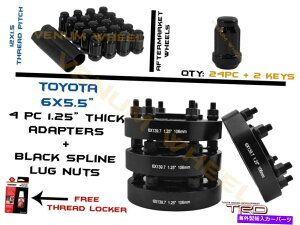 wheel adapter 4PC 6x5.5 "nuSzC[A_v^[1.25" + 24pcXvCOibgg^It[h 4pc 6x5.5" Hub Centric Wheel Adapter 1.25" + 24pc Spline Lug Nuts Toyota Offroad