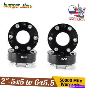 wheel adapter �i4�j2 5x5����6x5.5 �ϊ��z�C�[���X�y�[�T�[�A�_�v�^�[14x1.5�X���b�h�s�b�` (4) 2 5x5 to 6x5.5 Conversion Wheel Spacers Adapters 14x1.5 Thread Pitch�y���s�A���i�z