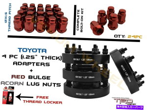 wheel adapter 4PC 6x139.7i1.25 "jnuSzC[A_v^[ +ԂOibgtBbg2007 SECOIA 4pc 6x139.7 (1.25") Hub Centric Wheel Adapter + Red Lug Nuts Fits 2007 Sequoia