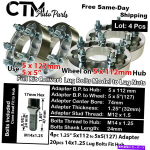 wheel adapter 4PCS 1.25 ����5x112mm����5x5�i5x127mm�j�z�C�[���X�y�[�T�[�A�_�v�^�[�L�b�gBMW�Ȃ� 4Pcs 1.25 THICK 5x112mm TO 5x5(5x127mm) WHEEL SPACER ADAPTER KIT FOR BMW&MORE�y���s�A���i�z