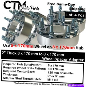 wheel adapter 4x 2 "8x170mmzC[Xy[T[tBbg03-22 F250 99-22 F230X[p[f[eBSRW 14x1.5 4x 2" Thick 8x170mm Wheel Spacer Fit 03-22 F250 99-22 F230 Super Duty SRW 14x1.5