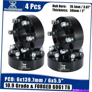 wheel adapter 6O6x5.5 "2"Ԃ̃gbNzC[Xy[T[A_v^[LfbNp̃V{[pZbg 6 Lug 6x5.5" 2" Car Truck Wheel Spacer Adapter Set for Cadillac for Chevrolet