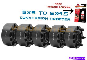 wheel adapter 5pcubNnuSϊA_v^[2.5 "5x5"5x4.5 "ɕϊ 5pc Black Hub Centric Conversion Adapter 2.5" Thick Converts 5x5" To 5x4.5"