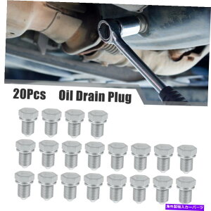 ICp 20PCS M14 X 1.5tHNX[QVo[g[p̃KXPbgtCIChvO 20pcs M14 x 1.5 Magnetic Oil Drain Plug with Gasket for Volkswagen Silver Tone