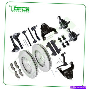 �{�[���W���C���g 1998-04�V�{���[�u���U�[S10��16PCS�t�����g�R���g���[���A�[���u���[�L���[�^�[�p�b�h 16Pcs Front Upper Control Arm Brake Rotor Pad For 1998-04 Chevrolet Blazer S10�y���s�A���i�z
