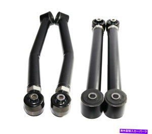 {[WCg ubN4PCtg+A[[AW2007-2018̃Rg[A[Jeep Wrangler 4WD/2WD Black 4pc Front+Rear Lower Adj. Control Arm for 2007-2018 Jeep Wrangler 4WD/2WD