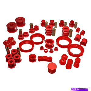 ボールジョイント ホンダシビックSIのエネルギーサスペンション1999-2000ハイパーフレックスマスターブッシングセットレッド Energy Suspension For Honda Civic Si 1999-2000 Hyper-Flex Master Bushing Set Red