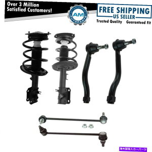 �{�[���W���C���g 6PC�X�e�A�����O�T�X�y���V�����L�b�g�A�E�^�[�^�C���b�h�X�g���b�g�X�v�����O�A�Z���u���G���h�����N 6pc Steering Suspension Kit Outer Tie Rods Strut Spring Assemblies End Links�y���s�A