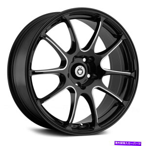�z�C�[���@4�{�Z�b�g Konig Illusion Wheels 17x7�i40�A5x114.3�A73.1�j4�̃u���b�N�����Z�b�g Konig ILLUSION Wheels 17x7 (40, 5x114.3, 73.1) Black Rims Set of 4