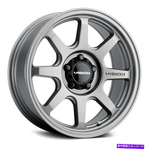 �z�C�[���@4�{�Z�b�g �r�W����351�t���[�z�C�[��17x9�i0�A6x135�A87.1�j4�̊D�F�̃����Z�b�g Vision 351 FLOW Wheels 17x9 (0, 6x135, 87.1) Gray Rims Set of 4