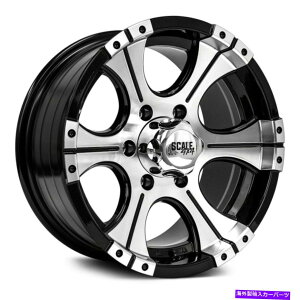 �z�C�[���@4�{�Z�b�g �X�P�[��4x4�G�[�X�z�C�[��15x8�i0�A5x114.3�A83.06�j4�̃u���b�N�����Z�b�g Scale 4x4 Ace Wheels 15x8 (0, 5x114.3, 83.06) Black Rims Set of 4�y���s�A���i�z
