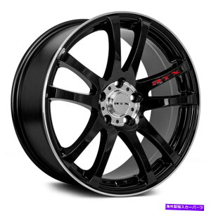 �z�C�[���@4�{�Z�b�g RTX�c�C���z�C�[��18x8�i40�A5x114.3�A73.1�j4�̃u���b�N�����Z�b�g RTX TWIN Wheels 18x8 (40, 5x114.3, 73.1) Black Rims Set of 4�y���s�A���i�z