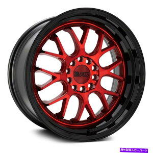 �z�C�[���@4�{�Z�b�g F1R F21 V2�z�C�[��18x8.5�i45�A5x114.3�A73.1�j4�̐Ԃ������Z�b�g F1R F21 V2 Wheels 18x8.5 (45, 5x114.3, 73.1) Red Rims Set of 4