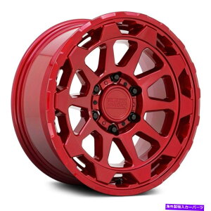 �z�C�[���@4�{�Z�b�g �u���b�N�T�C�����[�^�[�z�C�[��17x8.5�i12�A6x139.7�A112.1�j4�̐Ԃ������Z�b�g Black Rhino ROTOR Wheels 17x8.5 (12, 6x139.7, 112.1) Red Rims Set of 4
