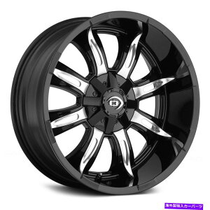 �z�C�[���@4�{�Z�b�g Vision 423 Manic Wheels20x9�i12�A6x139.7�A78.1�j4�̃u���b�N�����Z�b�g Vision 423 MANIC Wheels 20x9 (12, 6x139.7, 78.1) Black Rims Set of 4