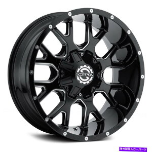 �z�C�[���@4�{�Z�b�g Scorpion SC19�z�C�[��20x9�i12�A6x139.7�A106.1�j4�̃u���b�N�����Z�b�g Scorpion SC19 Wheels 20x9 (12, 6x139.7, 106.1) Black Rims Set of 4�y���s�A���i�z