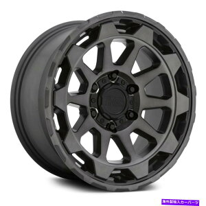 �z�C�[���@4�{�Z�b�g �u���b�N�T�C�����[�^�[�z�C�[��17x8.5�i12�A6x114.3�A76.1�j4�̃K�����^�������Z�b�g Black Rhino ROTOR Wheels 17x8.5 (12, 6x114.3, 76.1) Gunmetal Rims Set of 4�y���s�A���i�z
