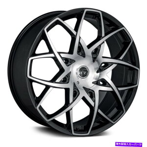 �z�C�[���@4�{�Z�b�g VCT�}�[�����z�C�[��20x8.5�i40�A5x110�A73.1�j4�̃u���b�N�����Z�b�g VCT MERLIN Wheels 20x8.5 (40, 5x110, 73.1) Black Rims Set of 4�y���s�A���i�z