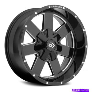 �z�C�[���@4�{�Z�b�g �r�W����411�A�[�N�z�C�[��18x9�i-12�A8x165.1�A125.2�j4�̃u���b�N�����Z�b�g Vision 411 ARC Wheels 18x9 (-12, 8x165.1, 125.2) Black Rims Set of 4�y���s�A���i�z