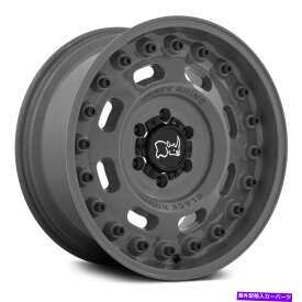 ホイール　4本セット ブラックサイアクスルホイール18x9.5（-18、8x165.1、125.1）4の灰色のリムセット Black Rhino Axle Wheels 18x9.5 (-18, 8x165.1, 125.1) Grey Rims Set of 4