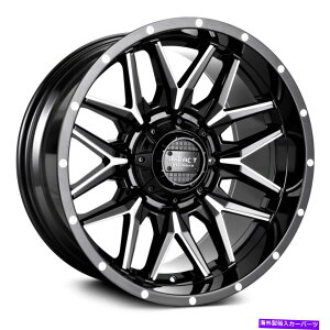 �z�C�[���@4�{�Z�b�g �Ռ����H819�z�C�[��20x9�i0�A6x139.7�A106.1�j4�̃u���b�N�����Z�b�g Impact Off Road 819 Wheels 20x9 (0, 6x139.7, 106.1) Black Rims Set of 4�y���s�A���i�z