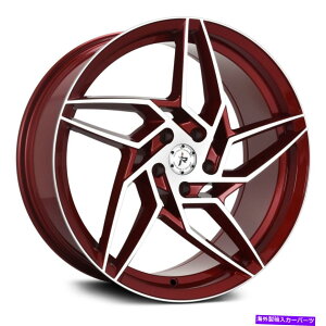 �z�C�[���@4�{�Z�b�g �Ռ����H605�z�C�[��20x8.5�i35�A5x114.3�A73.1�j4�̐Ԃ������Z�b�g Impact Off Road 605 Wheels 20x8.5 (35, 5x114.3, 73.1) Red Rims Set of 4