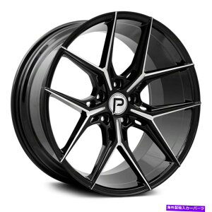 �z�C�[���@4�{�Z�b�g �s�i�N��P204�f���炵���z�C�[��22x10.5�i20�A5x114.3�A73.1�j4�̃u���b�N�����Z�b�g Pinnacle P204 SPLENDENT Wheels 22x10.5 (20, 5x114.3, 73.1) Black Rims Set of 4