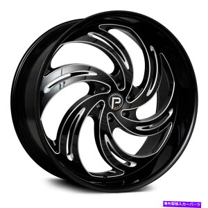 �z�C�[���@4�{�Z�b�g �s�i�N��P300�t�F�j�b�N�X�z�C�[��24x10�i15�A5x114.3�A74.1�j4�̃u���b�N�����Z�b�g Pinnacle P300 PHOENIX Wheels 24x10 (15, 5x114.3, 74.1) Black Rims Set of 4�y���s�A���i�z
