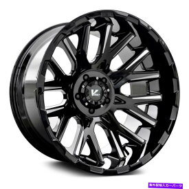 ホイール　4本セット VロックVR10X反動ホイール22x12（-44、8x180、130.8）4のブラックリムセット V-Rock VR10x RECOIL Wheels 22x12 (-44, 8x180, 130.8) Black Rims Set of 4