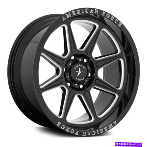 �z�C�[���@4�{�Z�b�g American Force AC002�g���C���z�C�[��22x10�i-18�A6x139.7�j4�̃u���b�N�����Z�b�g American Force AC002 Trail Wheels 22x10 (-18, 6x139.7) Black Rims Set of 4�y���s�A���i�z