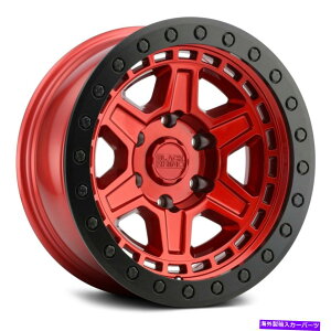 �z�C�[���@4�{�Z�b�g Black Rhino Reno�z�C�[��17x9�i-18�A5x127�A71.5�j4�̐Ԃ������Z�b�g Black Rhino RENO Wheels 17x9 (-18, 5x127, 71.5) Red Rims Set of 4�y���s�A���i�z