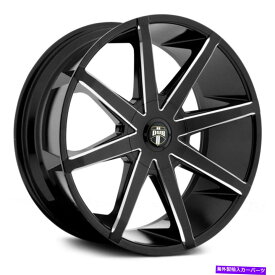 ホイール　4本セット ダブS109プッシュホイール24x9.5（25、6x139.7、87.1）4のブラックリムセット Dub S109 PUSH Wheels 24x9.5 (25, 6x139.7, 87.1) Black Rims Set of 4