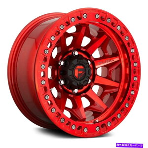 zC[@4{Zbg RD113r[hbNJo[1PCzC[17x9i-15A5x150A110.1j4̐ԂZbg Fuel D113 BEADLOCK COVERT 1PC Wheels 17x9 (-15, 5x150, 110.1) Red Rims Set of 4