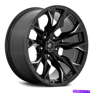 �z�C�[���@4�{�Z�b�g Fuel D803 Flame 5 1PC�z�C�[��24x12�i-44�A5x127�A71.5�j4�̃u���b�N�����Z�b�g Fuel D803 FLAME 5 1PC Wheels 24x12 (-44, 5x127, 71.5) Black Rims Set of 4�y���s�A���i�z
