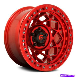 �z�C�[���@4�{�Z�b�g �R��D121�r�[�Y���b�N���j�b�g1PC�z�C�[��17x9�i-15�A6x139.7�A106.1�j4�̐Ԃ������Z�b�g Fuel D121 BEADLOCK UNIT 1PC Wheels 17x9 (-15, 6x139.7, 106.1) Red Rims Set of 4