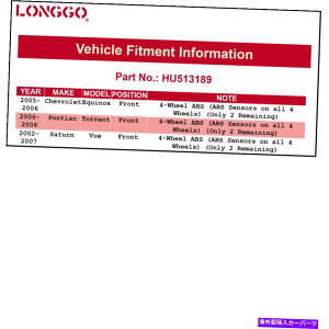 Wheel Hub Bearing �y�A�t�����g4WD ABS�z�C�[���x�A�����O�n�u�A�Z���u���Z�b�g05-06 equinox 06�g�����g Pair-Front 4WD ABS Wheel Bearing Hub Assembly Set 05-06 EQUINOX 06 TORRENT�y���s�A���i�z
