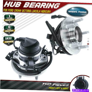 Wheel Hub Bearing tH[hNErNgAJ[}[L[2{OփxAOƃnuAZu 2x Front Wheel Bearing & Hub Assembly for Ford Crown Victoria Lincoln Mercury