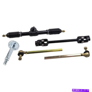 Steering Shaft S[J[g110ccp̃^CbhbN\ȃVtgiAZutXeAOzC[ Steering Wheel W/ Tie Rod Rack Adjustable Shaft Part Assembly For Go Kart 110cc