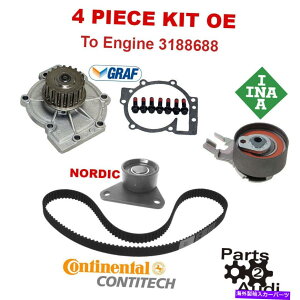 Water Pump OE�^�C�~���O�x���g�E�H�[�^�[�|���v�L�b�g4PC�t�H�[�{���{C30 S40 S60 V50����G���W��3188688 OE Timing Belt Water Pump Kit 4pc For Volvo C30 S40 S60 V50 To Engine 3188688�y���s�A���i�z