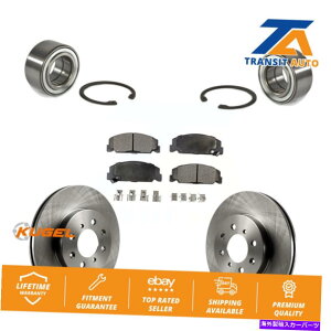 Wheel Hub Bearing 1997ÑtgzC[xAOu[L[^[pbhLbg4֕ؕtz_VrbNLX Front Wheel Bearing Brake Rotor Pad Kit For 1997 Honda Civic LX with 4-Wheel ABS