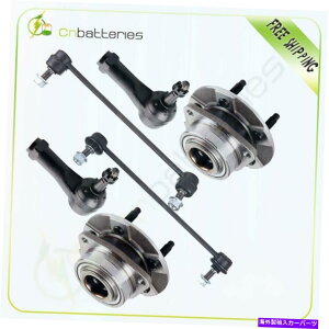 Wheel Hub Bearing �t�����g�z�C�[���x�A�����O�^�C���b�h�X�E�F�C�o�[�����N�L�b�g�V�{���[�G�N�C�m�b�N�X�g�����g�p�̔�ABS Front Wheel Bearing Tie Rod Sway Bar Link Kit Non ABS For Chevy Equinox Torrent�y���s