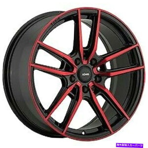 ホイール 4本セット 18x8 konig 55br神話グロスブラックw/赤いクリアホイール5x4.5(43mm)セット4 18x8 Konig 55BR Myth Gloss Black W/Red Clear Wheels 5x4.5 (43mm) Set of 4