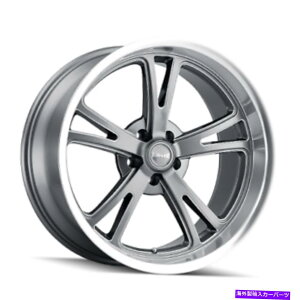 �z�C�[���@4�{�Z�b�g 17x7 Ridler 606�O���[w/�@�B���H���b�v�z�C�[��5x4.5�i0mm�j�Z�b�g4 17x7 RIDLER 606 Grey W/Machined Lip Wheels 5x4.5 (0mm) Set of 4�y���s�A���i�z